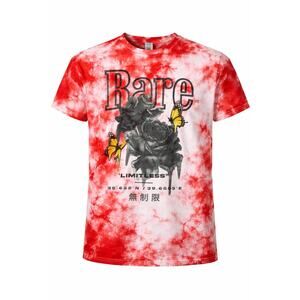 Popular Poison "Rare" Rose T-Shirt Medium Red White Tie Dye Graphic Drip Tee